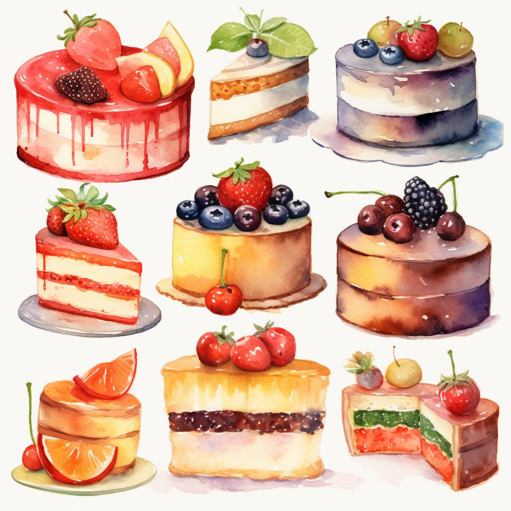 watercolor fruit cake clipart - Clip Art Library