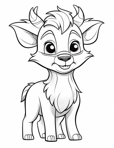 delightful and friendly snow animal, coloring book for 3 year old kids, very simple, Disney style, black and white, line art, coloring page, printable, thin lines, no details, no shadow, crisp lines, illustration, vector, clipart