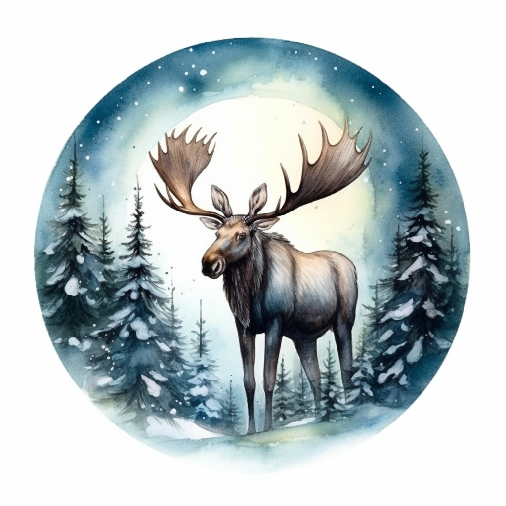 christmas moose cliparts