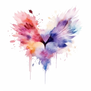 the most beautiful ethereal watercolor heart clip art