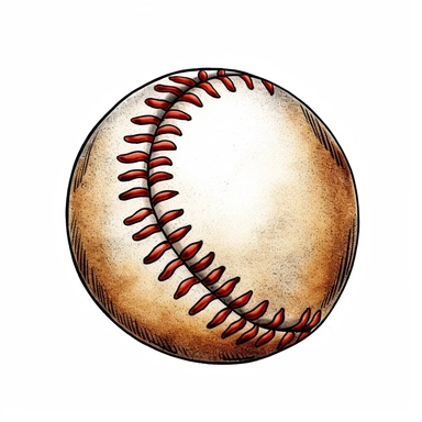 baseball ball clipart, color drawing, high quality, white background