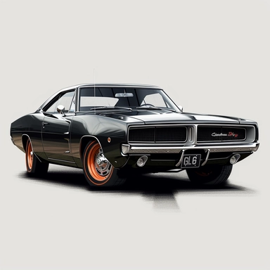 1969 dodge charger, clipart, high resolution, 4k, realistic, graphic design