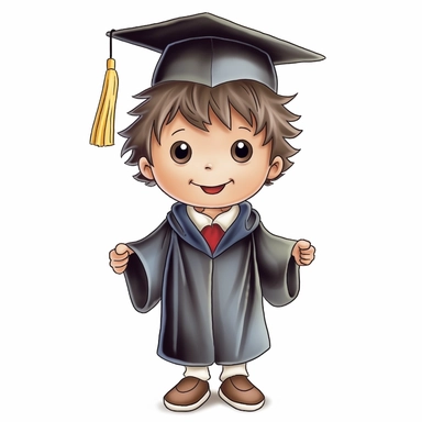 elementary clip art graduation 2d cartoon boy