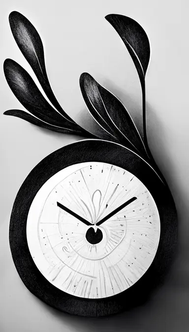 clock clipart style for business presentation black and white