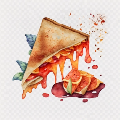 Watercolor grilled cheese sandwich with tomato soup on the side clipart, muted colors, hd, on transparet background,