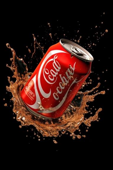 a can of coca cola falling into the water, a 3D render, inspired by Dorothy Coke, trending on artforum, vector art for cnc plasma, exploding powder, connectedness, !!! very coherent!!! vector art, splashes of liquid, eric zener cam de leon, clipart, stopmotion, super realistic food picture