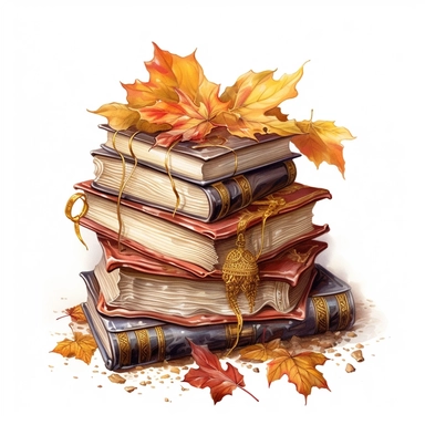 isolated on white illustration watercolor art of a stack of vintage books with beautiful embossed spines, autumn leaves, puddles, rain, branches, september, masterpiece by Hans Zatzka style and by Vladimir Kush style and by Ivan Fedorovich Choultse style, Baroque fashion, PNG clipart, isolated on white, extreme photorealistic details, 32k HD resolution, realistic high detailization high resolution , ultrarealistic, hyper realistic, photography, detailed 8k, extremely detailed