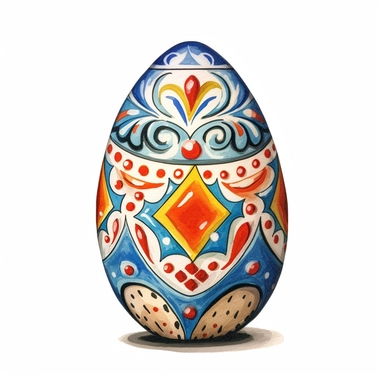 a Czech Republic Czech Easter Egg in the style of watercolour clipart with detailed brush strokes