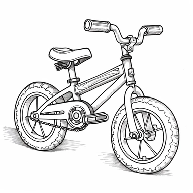 coloring page, Bicycle clip arts with white background,thick lines,easy for a child from 6 to 10 years old to draw it,high quality