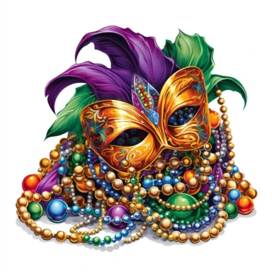 mardi gras bead clipart