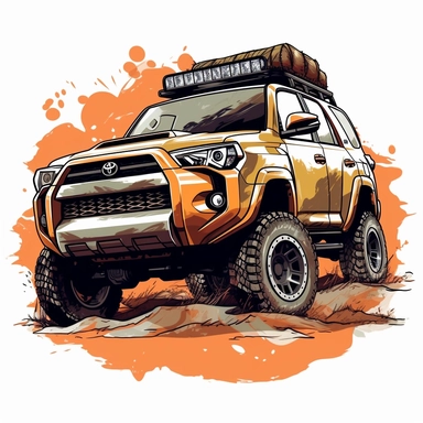 Toyota 4Runner aggressive off-road terrain clipart
