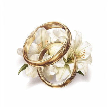 gold wedding rings clipart flower, in the style of digital airbrushing, uhd image, enchanting watercolors, photo, ceramic, ivory, captivating realism, gold engraving wedding rings, free clipart, in the style of realistic watercolor paintings, flower and nature motifs, uhd image, photo, light white and gold, digital airbrushing, two gold wedding rings on white background with colourful flowers, in the style of digital airbrushing, arts & crafts, goosepunk, high quality, saurabh jethani, ivory, cl