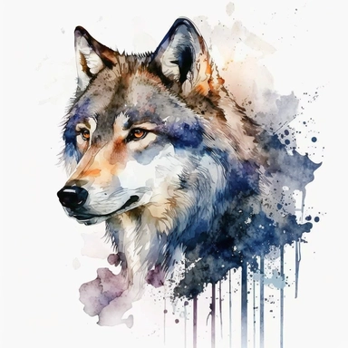 Browse through 367 watercolor wolf stock illustrations and vector graphics to find a single cute watercolor wolf clip art with a plain background [1], The wolf in the clip art has a whimsical and friendly expression with big, bright eyes and a round snout. The watercolor style is soft and delicate, with shades of blue and gray creating a calm and peaceful atmosphere. The wolf stands in front of a plain white background, making it perfect for any project. [2], The cute watercolor wolf is set in a