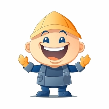 happy cute Roof Tiler face, cartoon, clipart, mascot, isolated on white background