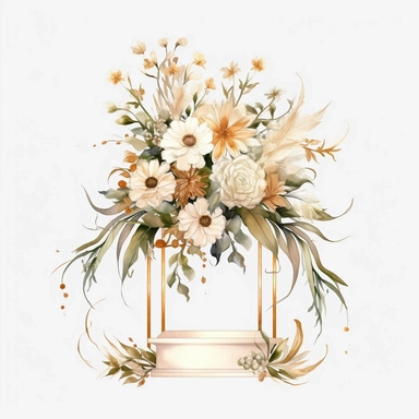 watercolour beautiful realistic white floral wedding flower spray on gold rectangle tall frame stand realistic elegant wedding floral display stand with white glitter wedding flowers ,build a family style clip art illustrated clip art graphics , PNG image,transparent background ,ultra highly detailed, 18k, sharp focus, bright photo with vibrant colours, digitally enhanced,photographic, enhanced graphics, png format, straight, sharp focus, bright lighting, intricate detailed png image ,high defin