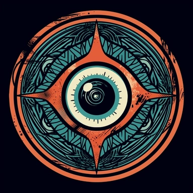 a vector eye inside a circle, clip art, simple design