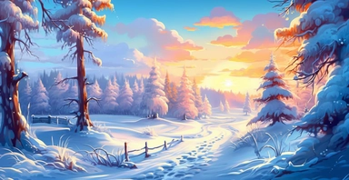 Adorable Winter scene, clipart, precision painting, vivid colours, white background, I can’t believe how beautiful this is