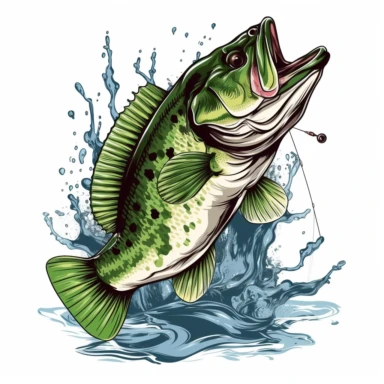 Gone Bass Fishing Sublimation Clipart