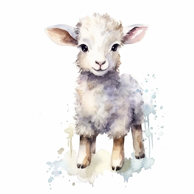 Clipart baby sheep watercolor
