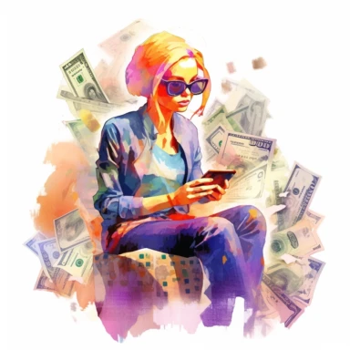 making money online watercolor clipart