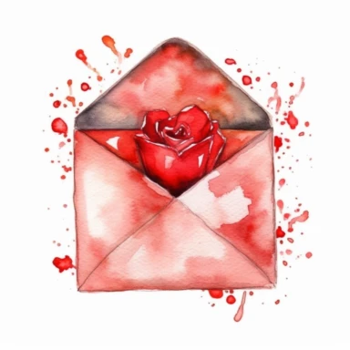 love letter watercolor clipart