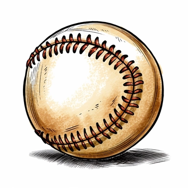 baseball ball clipart, color drawing, high quality, white background