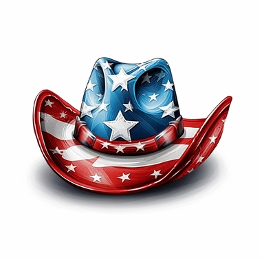 clip art, Fourth of July, red, white, blue, cowboy hat