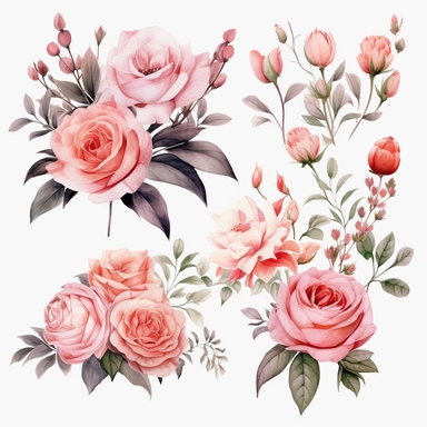 Roses Floral Bouquets clipart