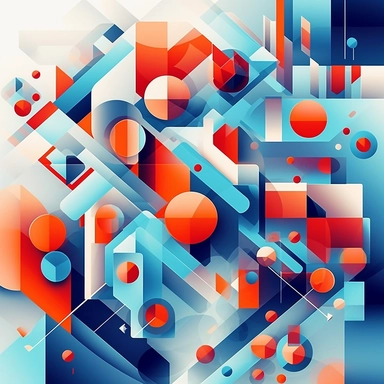 abstract vector graphic drawing close up of a colorful geometric shapes combination with a white background, james gilleard and james jean, escher, trending on artisation, by Sam Spratt, dan mcpharlin: : clipart icon, simple gradient color from gray to metalic blue, vector - based, sharp border, plane color and very defined