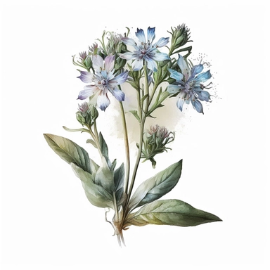 About Watercolor Bachelor's Button Floral Clipart, Isolated on White BackgroundJasmine
