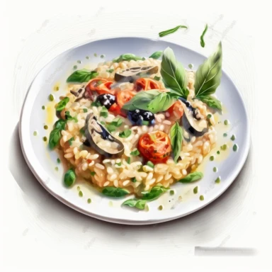 clipart Risotto Italian food, white background