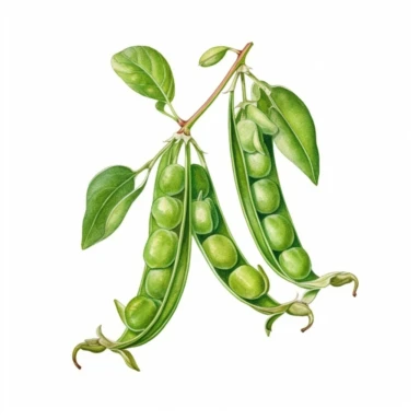 Clip art of pea pods whole and opened isolated on white background. Watercolor hand drawn illustration. Perfect for print, pattern, decoration healthy food, menu.