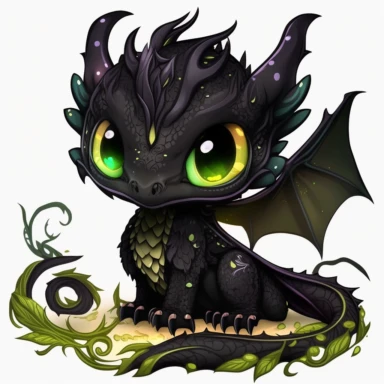 maleficent dragon, chibi, clipart