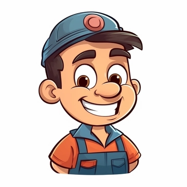 happy cute Motor Mechanic face, cartoon, clipart, mascot, isolated on white background