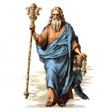 1 image of a Greek mythological figure, vintage style, no background, clipart