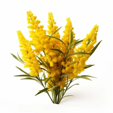 high def photograph clipart vector image with plain white background of a hyper realistic high definition photograph of a bunch of goldenrod growing. extremely detailed. 35mm lens. 8k. Ultra HD.