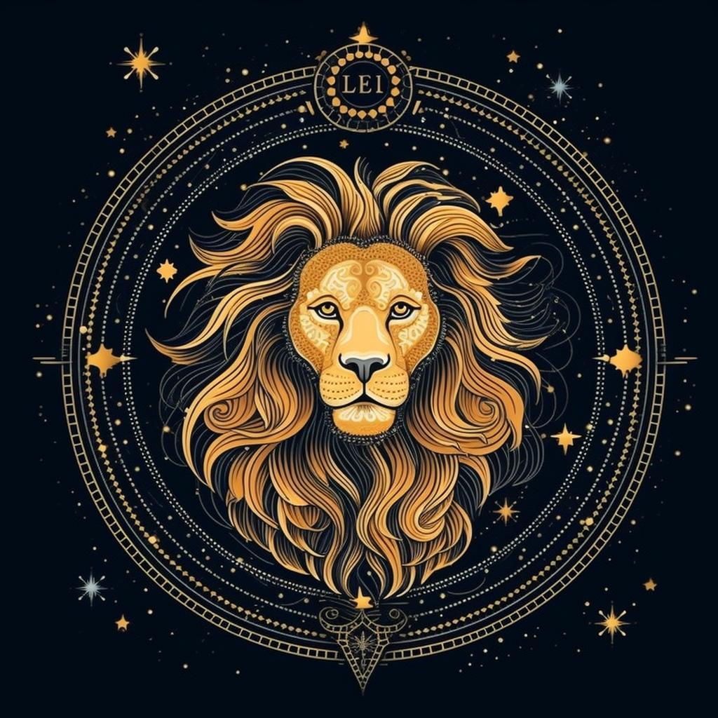 Leo celestial stars zodiac sign beatiful clipart, black background ...