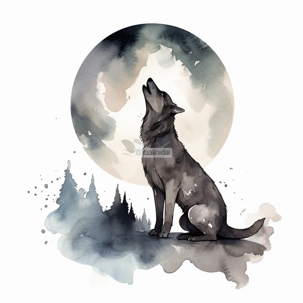 howling wolf clipart