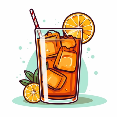 Craft a refreshing and modern clipart to celebrate International Tea Day with a focus on iced tea. Against a clean white background, create an enticing scene featuring a stylish glass of iced tea. Use bold colors, clean lines, and subtle gradients to evoke a contemporary style. Incorporate details like condensation droplets and garnishes to enhance the visual appeal. Let your clipart capture the refreshing essence of iced tea and inspire viewers to embrace its cool and invigorating qualities.