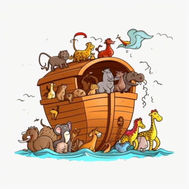 clipart of Noah's ark. No background.