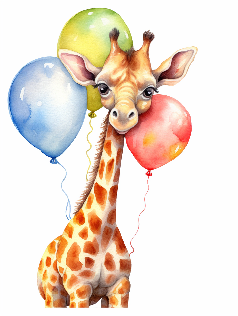 giraffe balloons cliparts