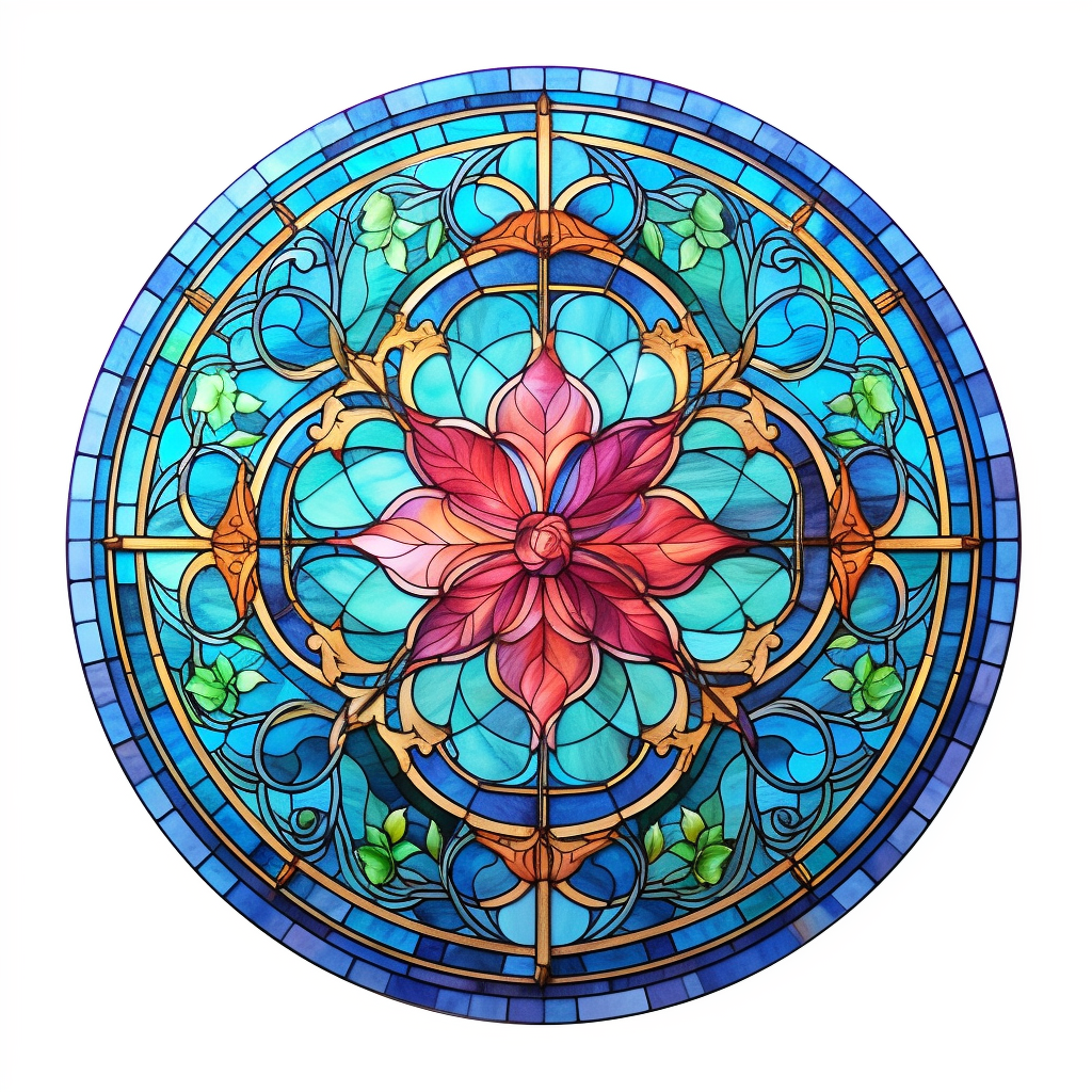 Front illumination of ultra realistic Stained Glass circle Window ...