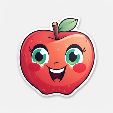 cute apple high quality, apple sticker clipart