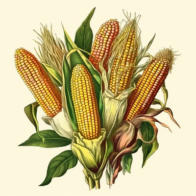 vintage corn, clipart, non-overlapping,