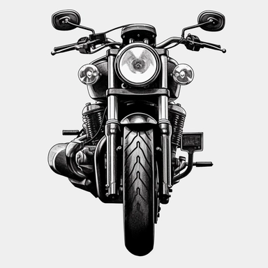 Motorcycles car clip art, black and white, very simple, clip art, front of motorcycle