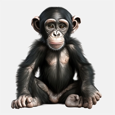 baby chimpanzee, cute, detailed, realistic, clipart