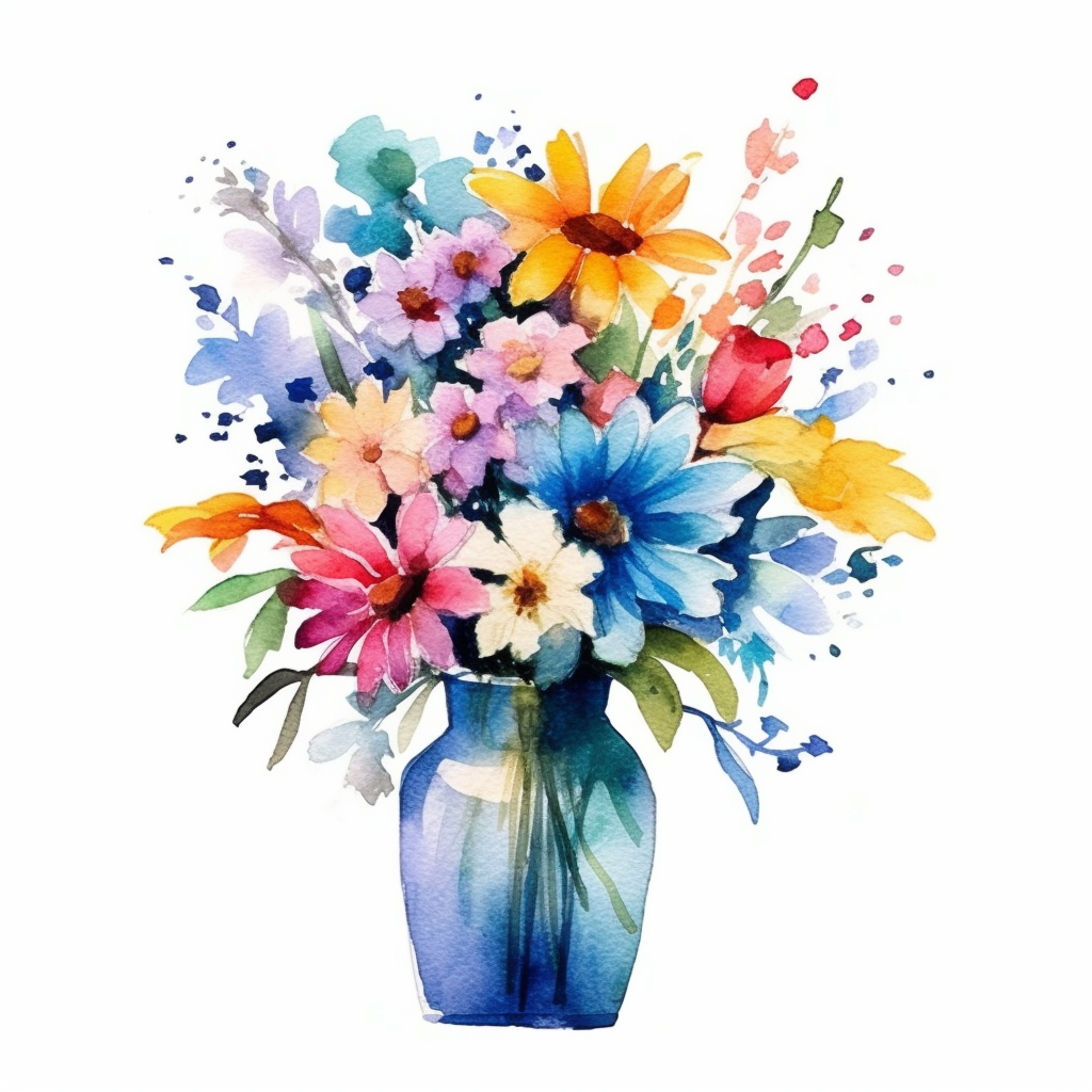flower vases with flowers clipart