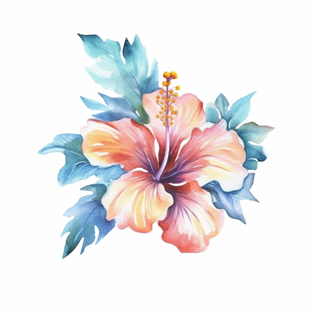 blue hibiscus cliparts
