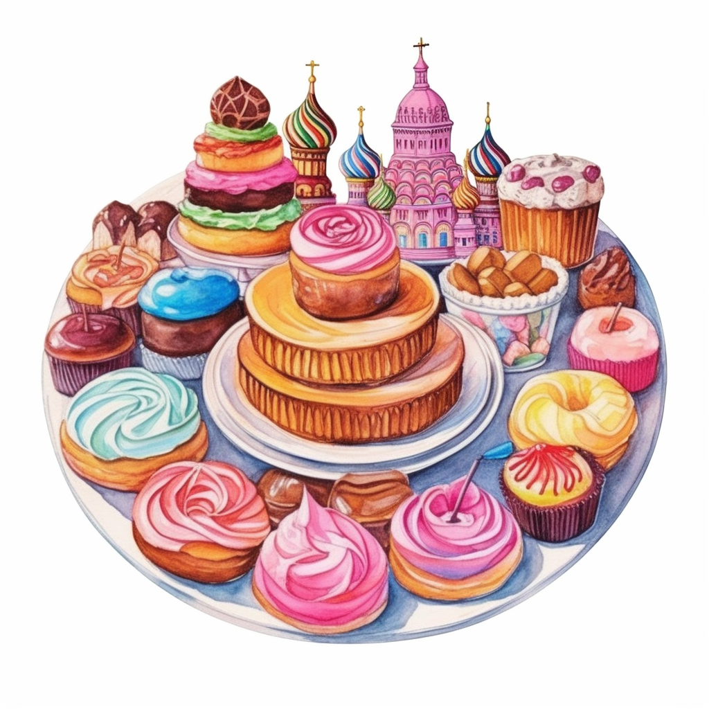 Happy Birthday Watercolor Cake and Patries Card | Zazzle