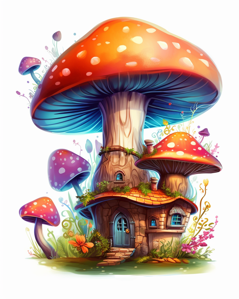 mushroom home cliparts